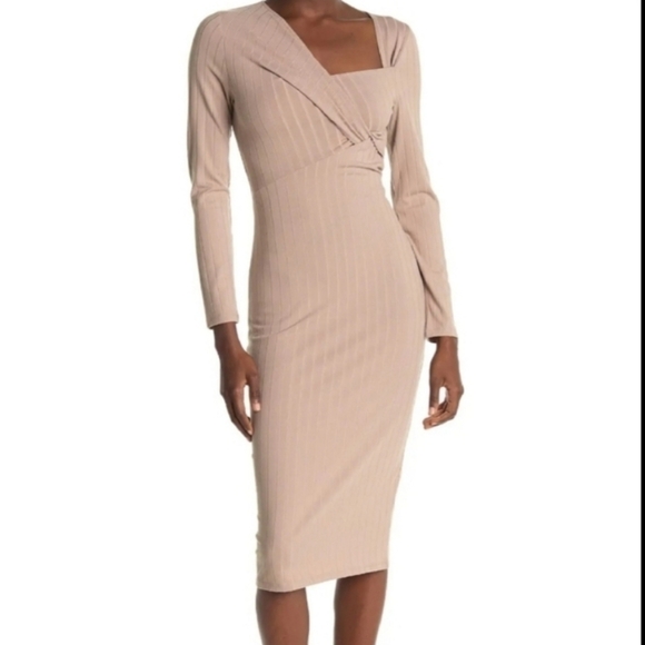 Nwt ASTR THE LABEL Ribbed Long Sleeve Dress - Picture 1 of 8